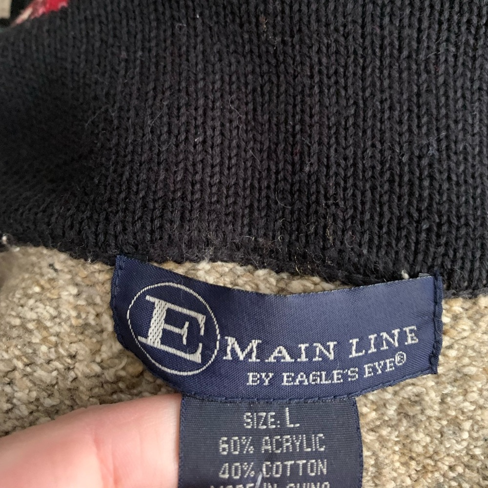 E Main Line by Eagle’s Eye vintage equestrian and floral design cardigan size L - Picture 4 of 6